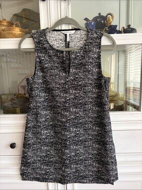 BCBGeneration Black & White Tweed Sleeveless Sheath Dress